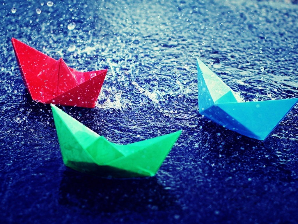 Paper Boats for 1024 x 768 resolution