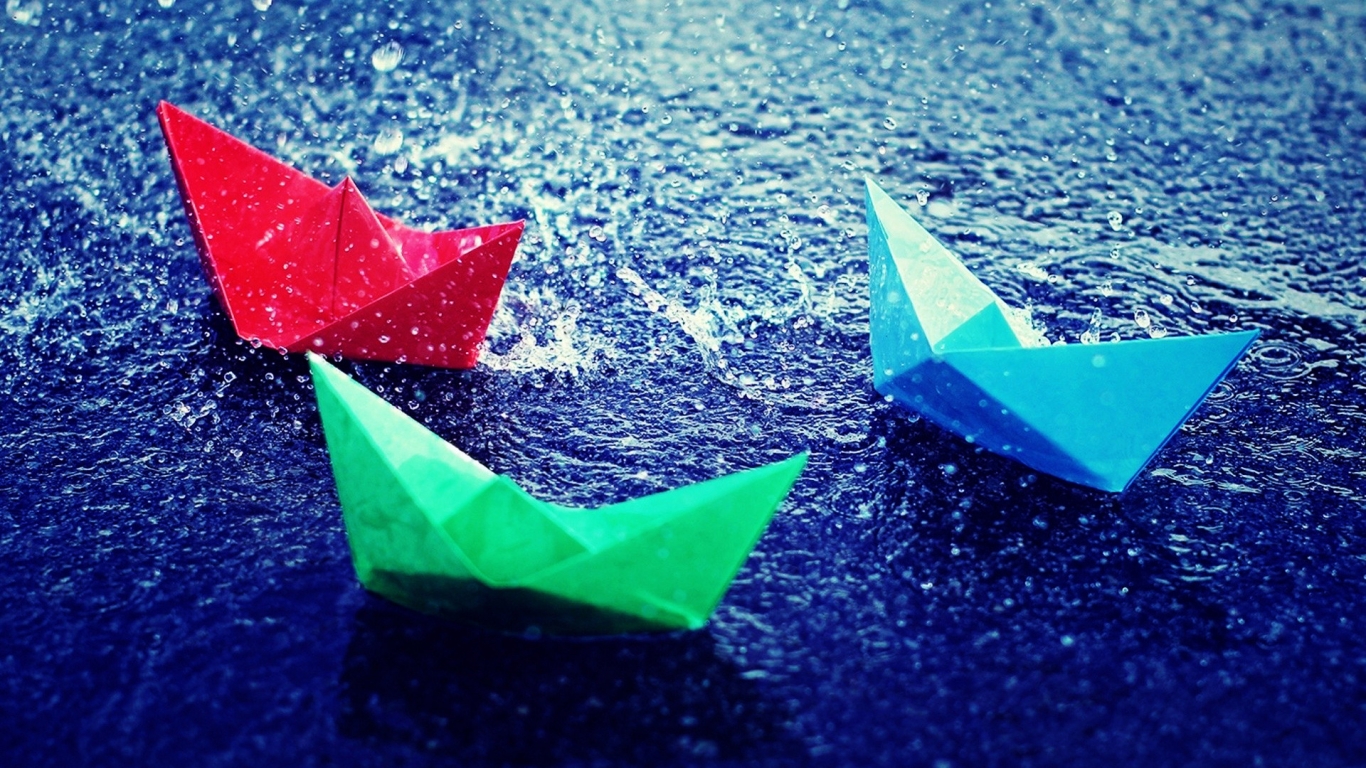 Paper Boats for 1366 x 768 HDTV resolution