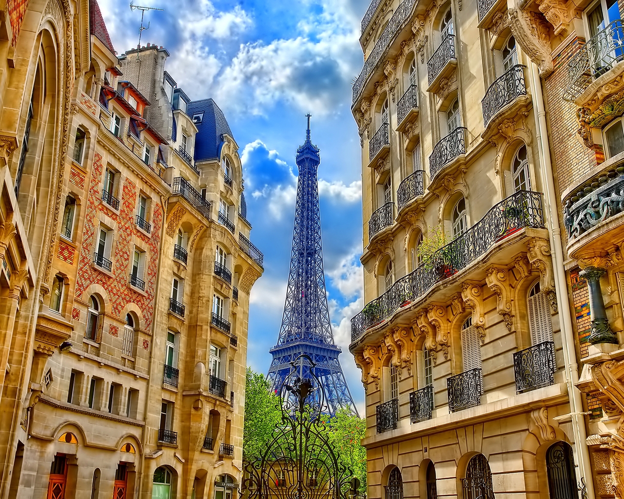 Paris Street Corner View for 1280 x 1024 resolution