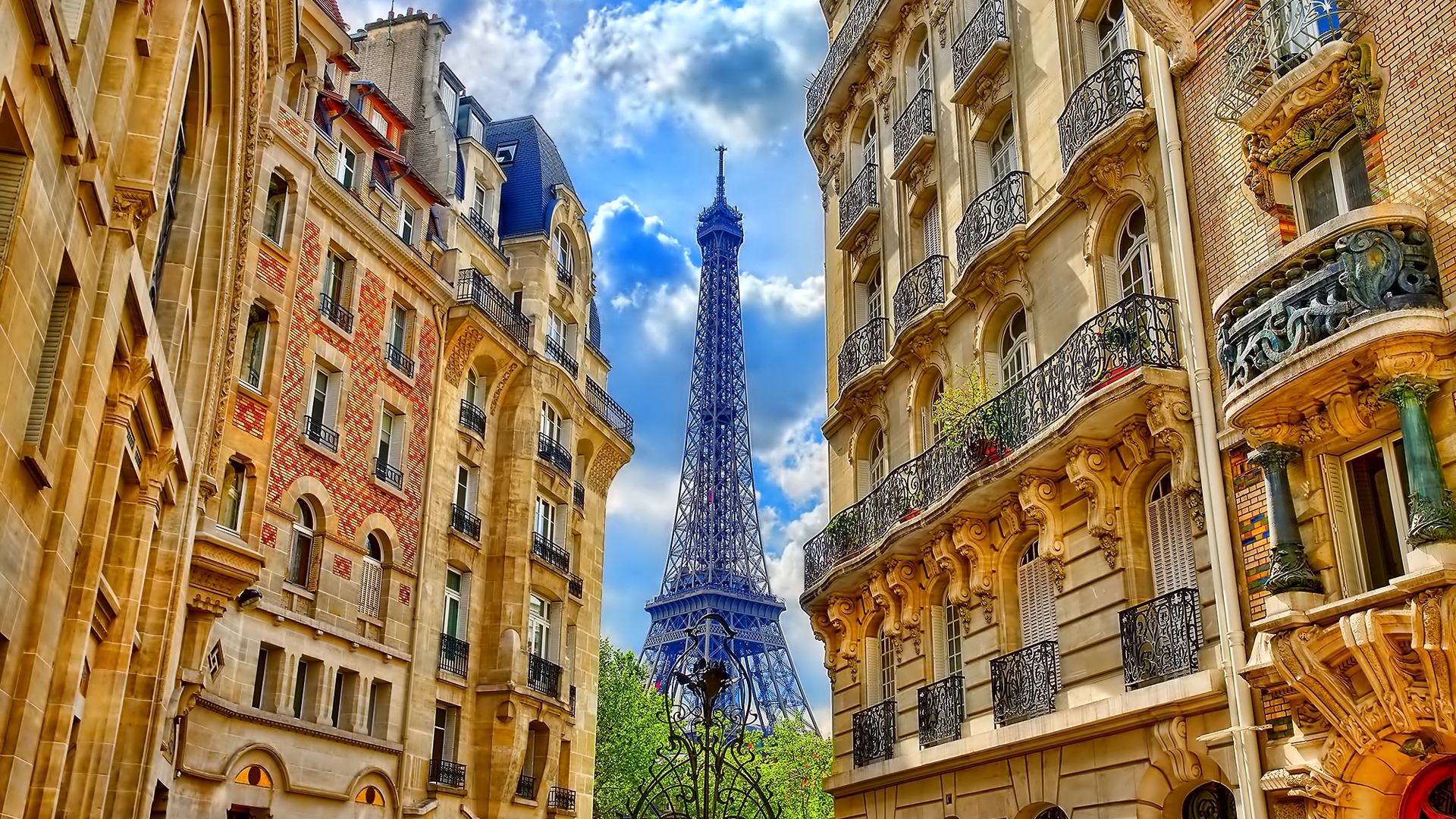 Paris Street Corner View for 1920 x 1080 HDTV 1080p resolution