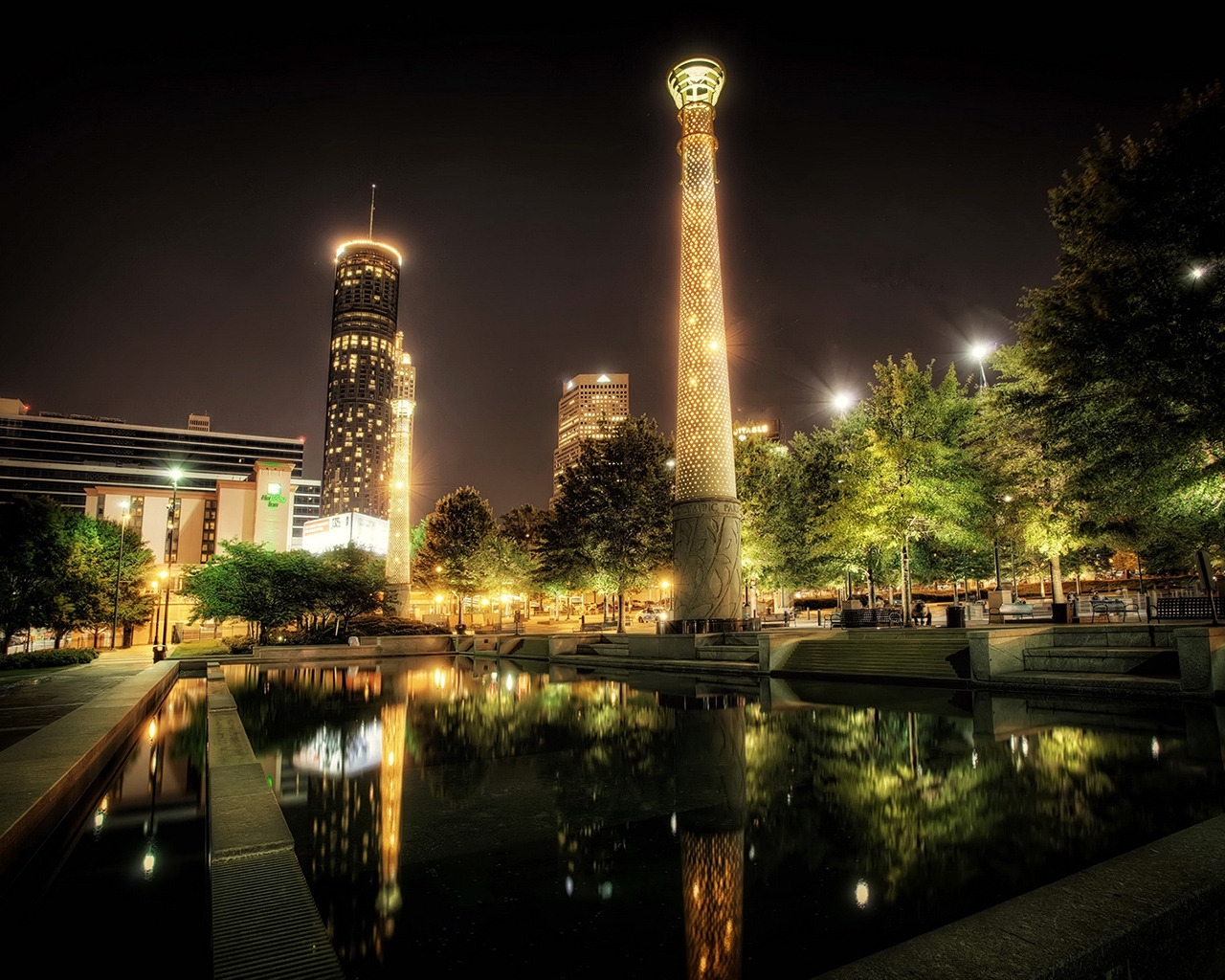 Park Centennial Atlanta Night for 1280 x 1024 resolution