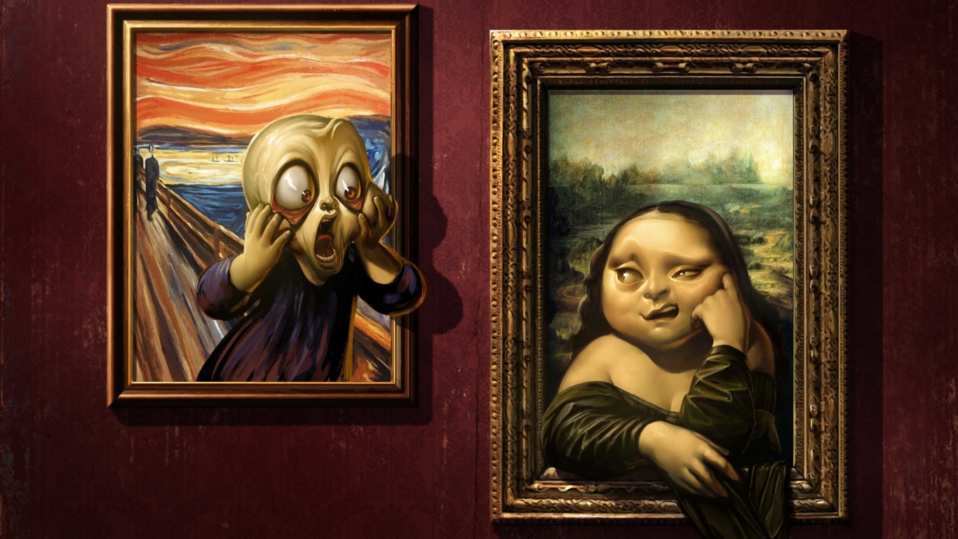 Parodies of Famous Paintings for 1366 x 768 HDTV resolution