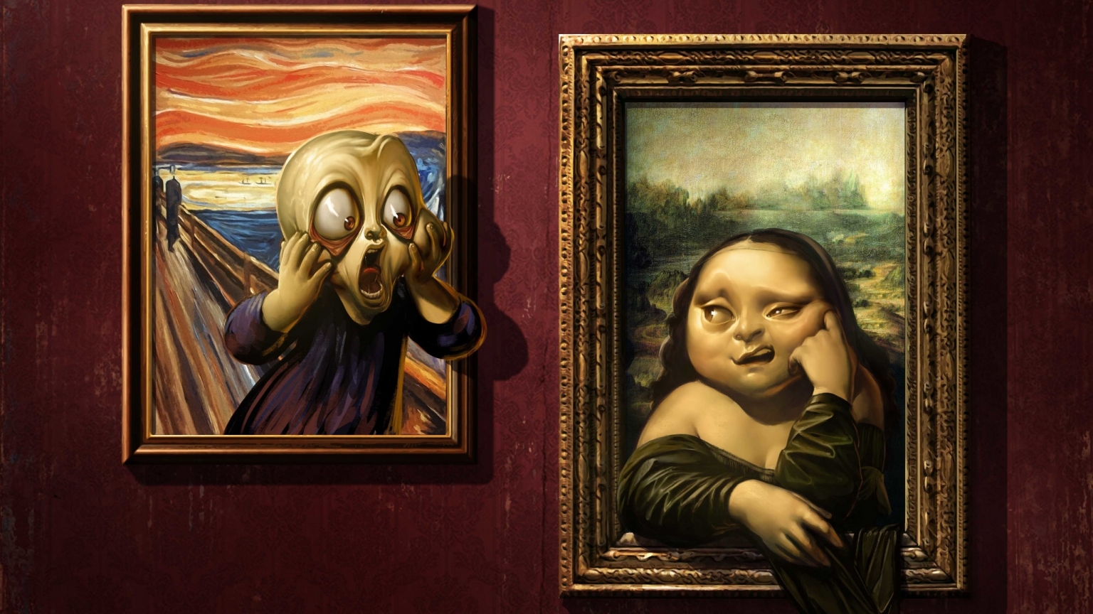 Parodies of Famous Paintings for 1536 x 864 HDTV resolution