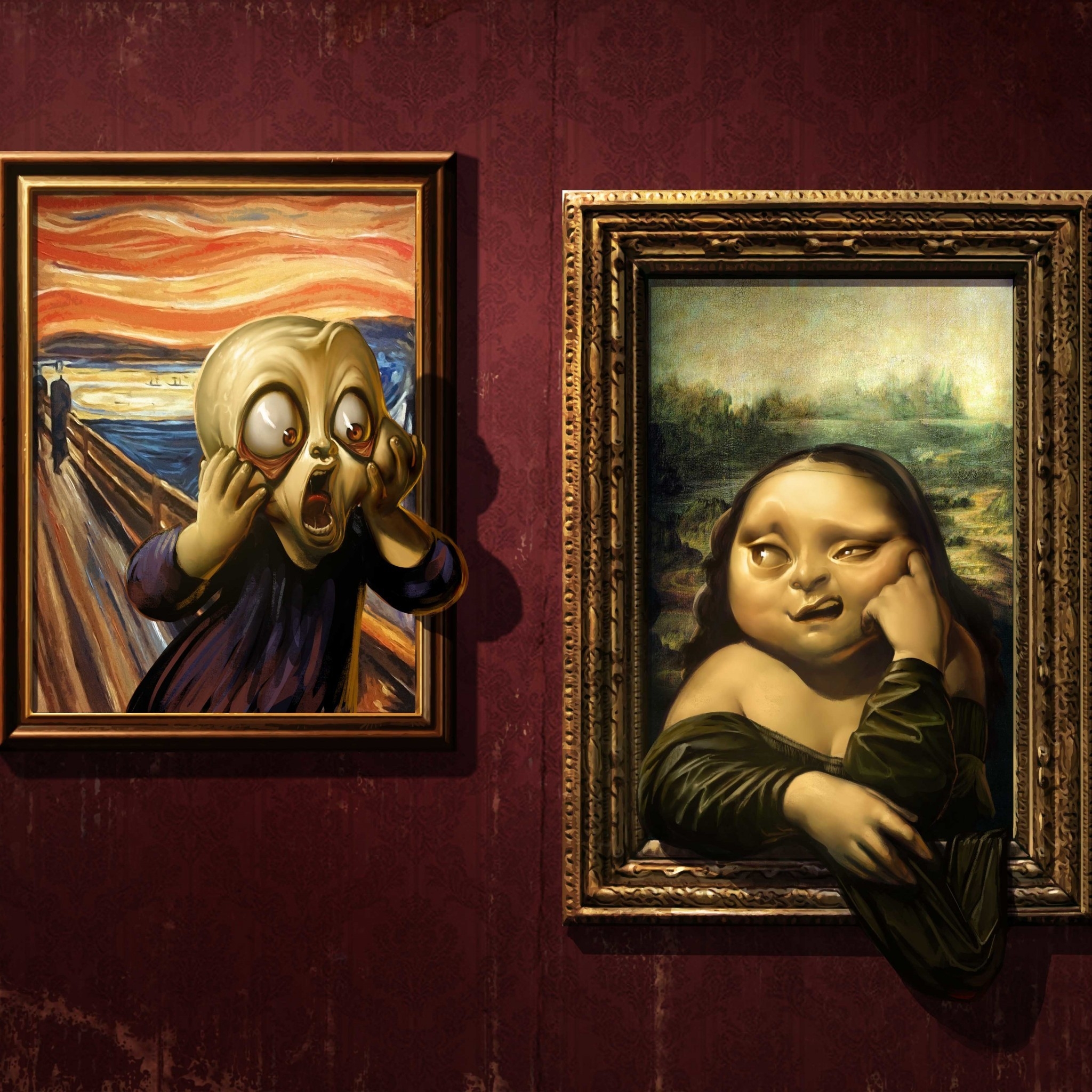 Parodies of Famous Paintings for 2048 x 2048 New iPad resolution