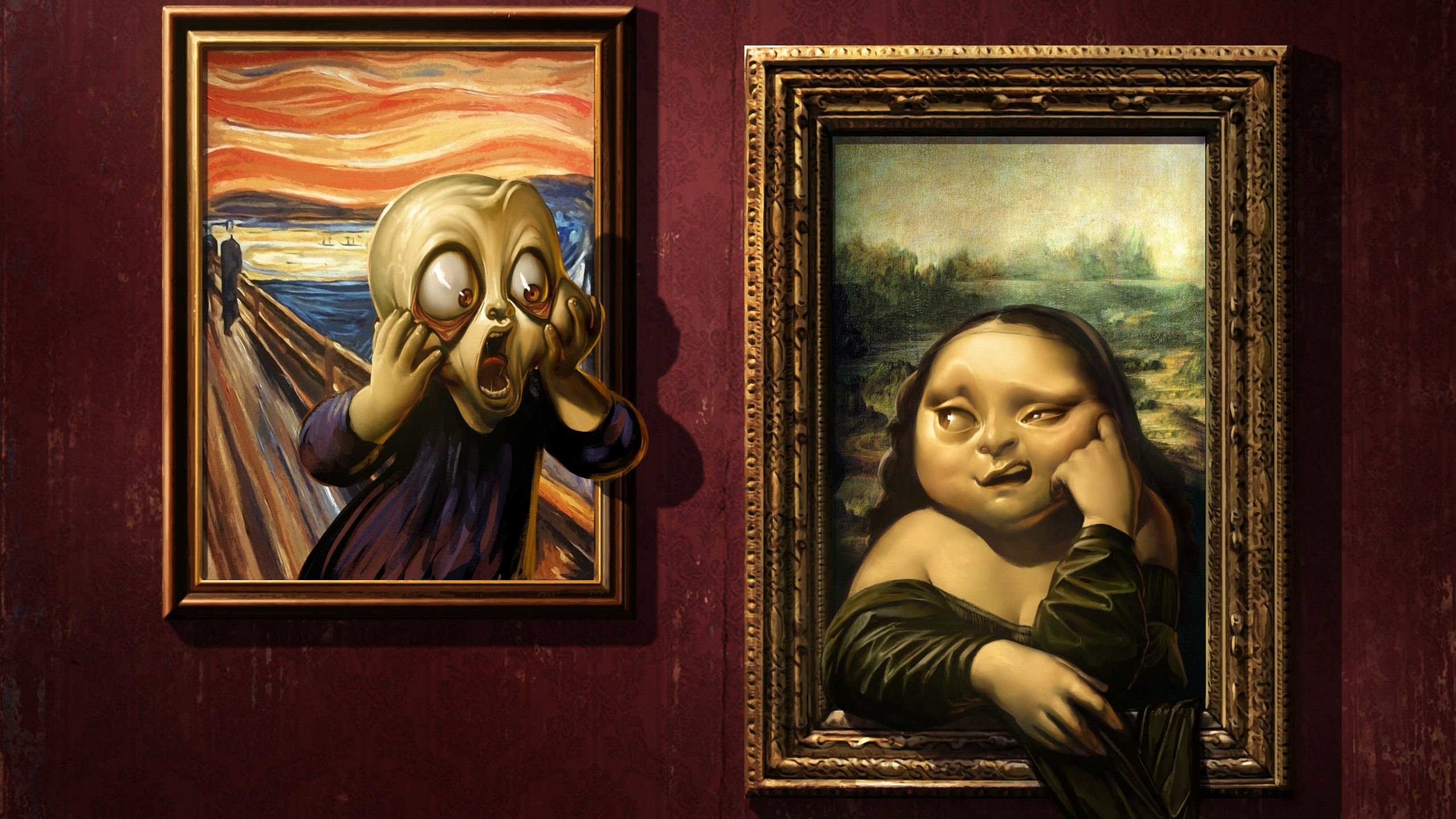 Parodies of Famous Paintings for 2560x1440 HDTV resolution