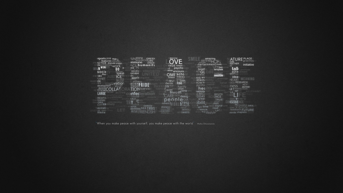 Peace for 1366 x 768 HDTV resolution