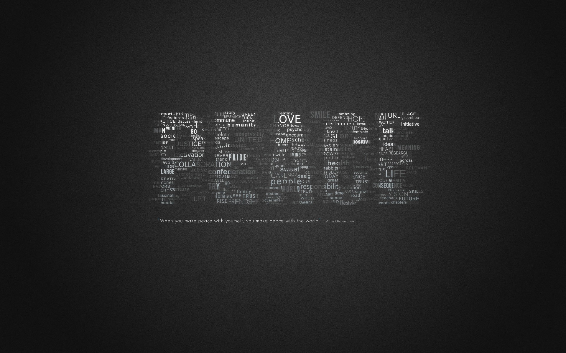 Peace for 1920 x 1200 widescreen resolution