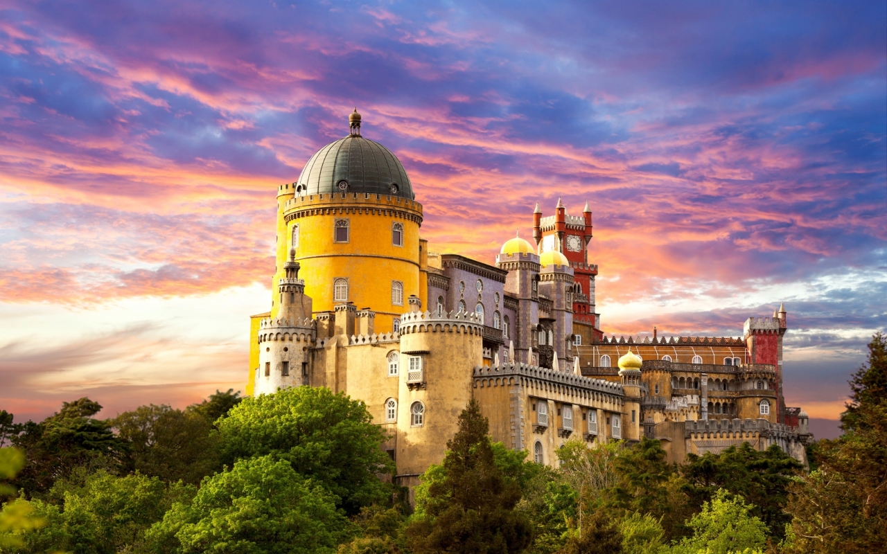 Pena National Palace Portugal for 1280 x 800 widescreen resolution