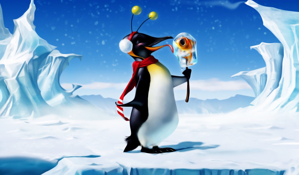 Penguin Smiling for 1024 x 600 widescreen resolution