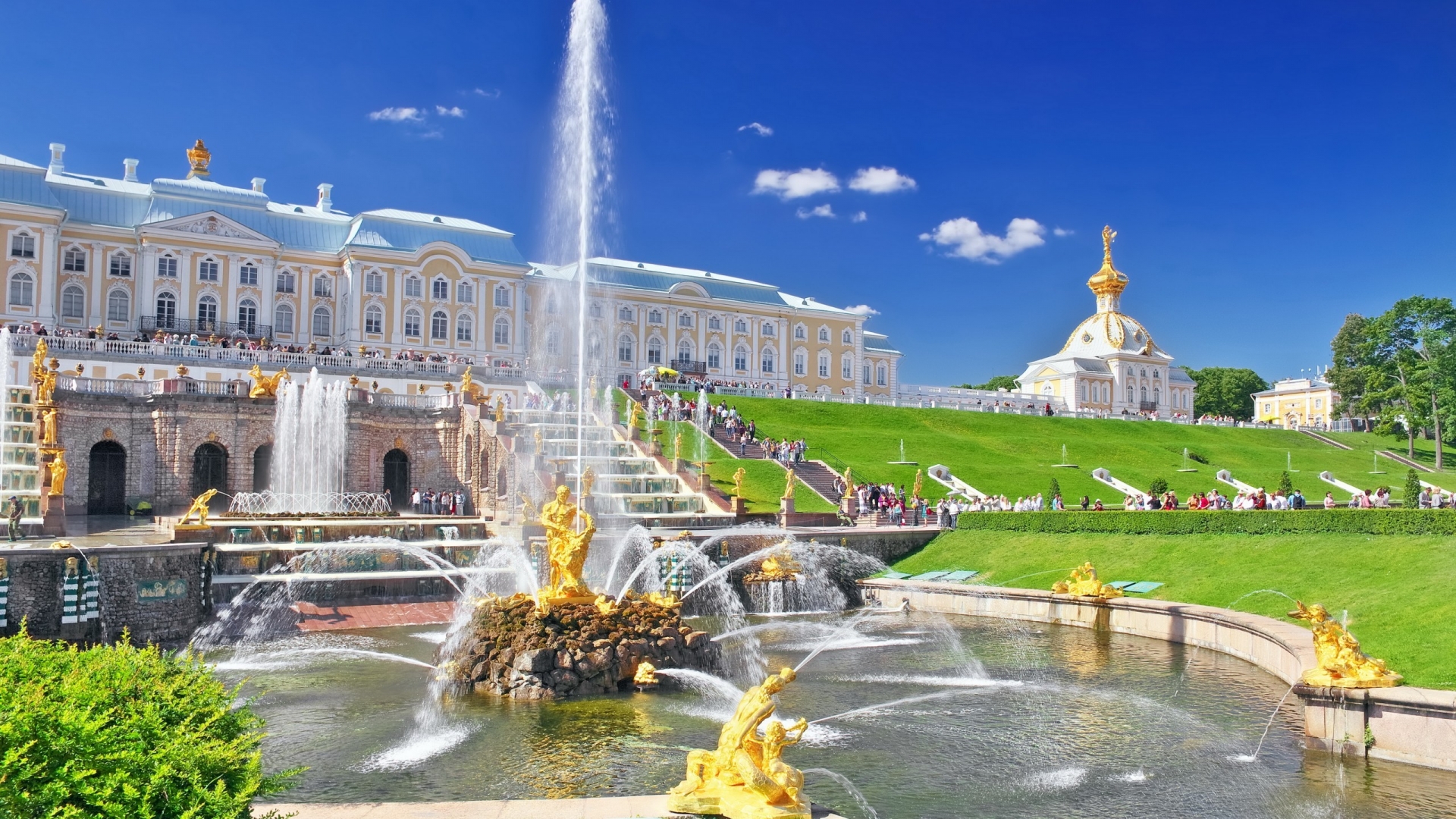 Peterhof Palace Fountain for 1920 x 1080 HDTV 1080p resolution