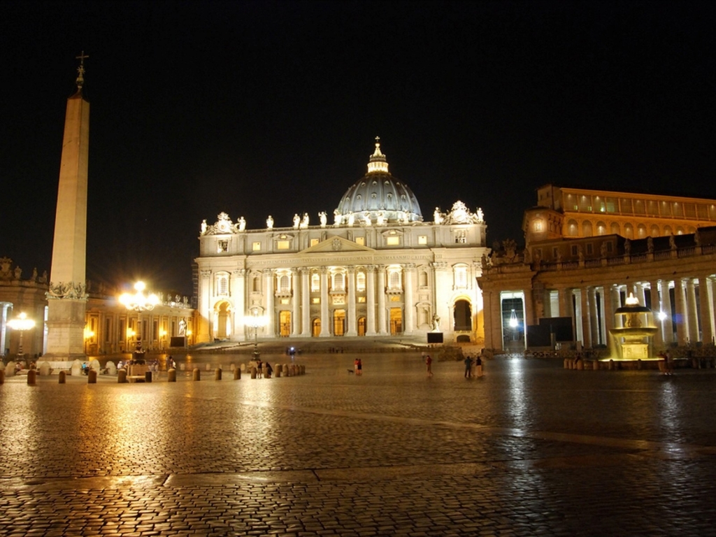 Piazza San Pietro during the Night for 1024 x 768 resolution