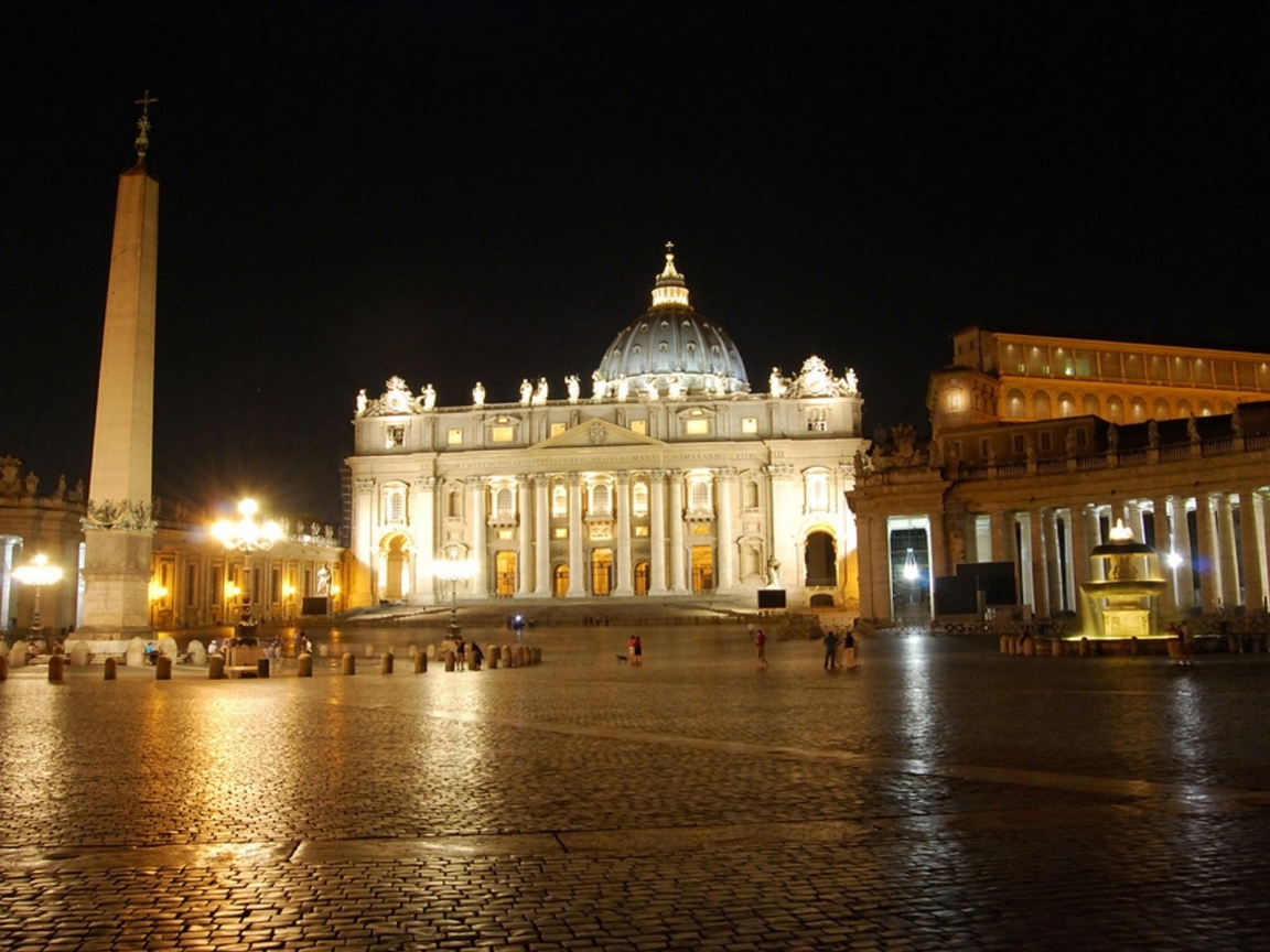 Piazza San Pietro during the Night for 1152 x 864 resolution