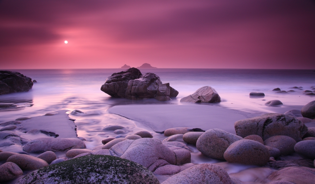 Pink Haze and Stones for 1024 x 600 widescreen resolution