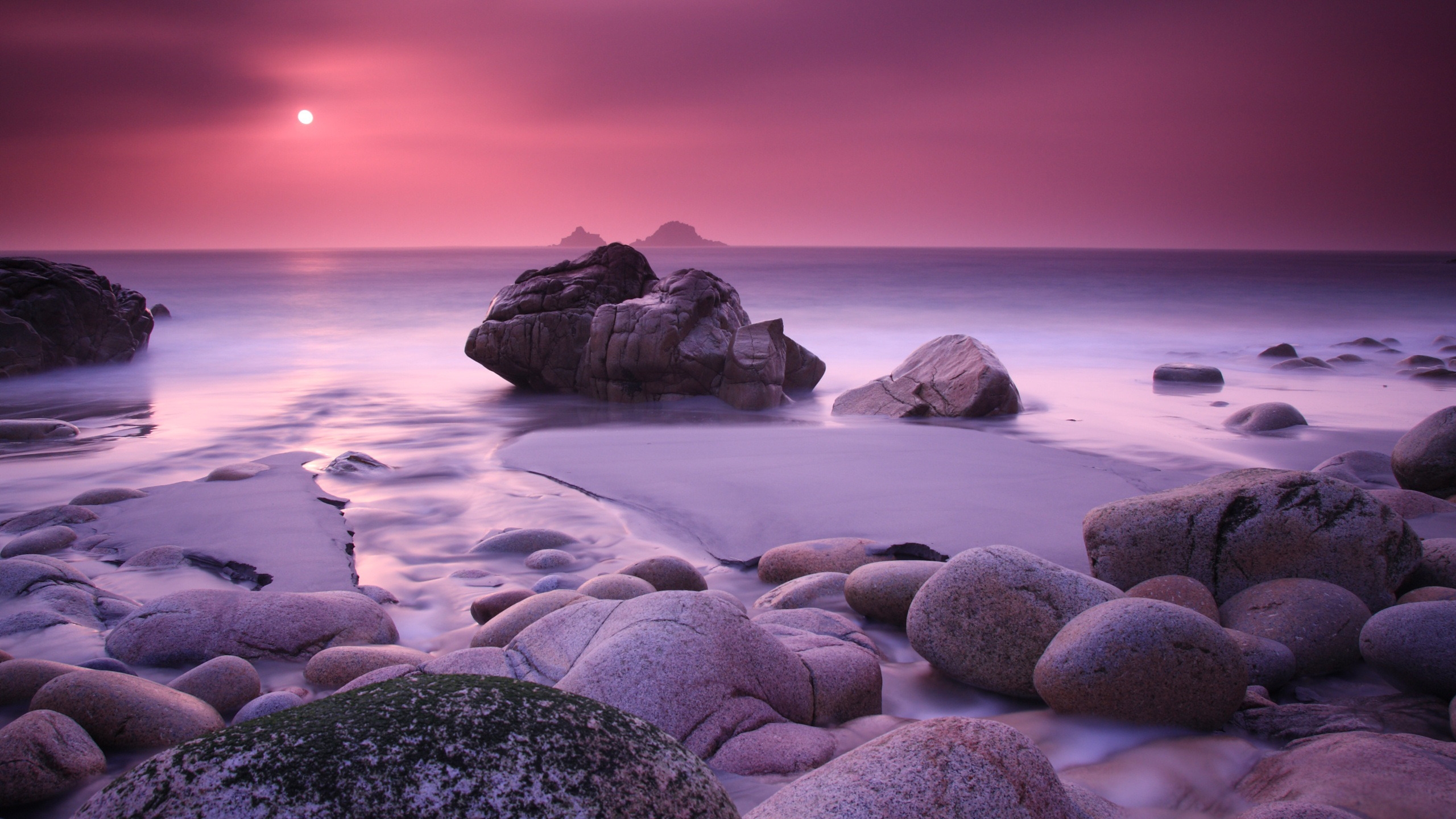 Pink Haze and Stones for 2560x1440 HDTV resolution