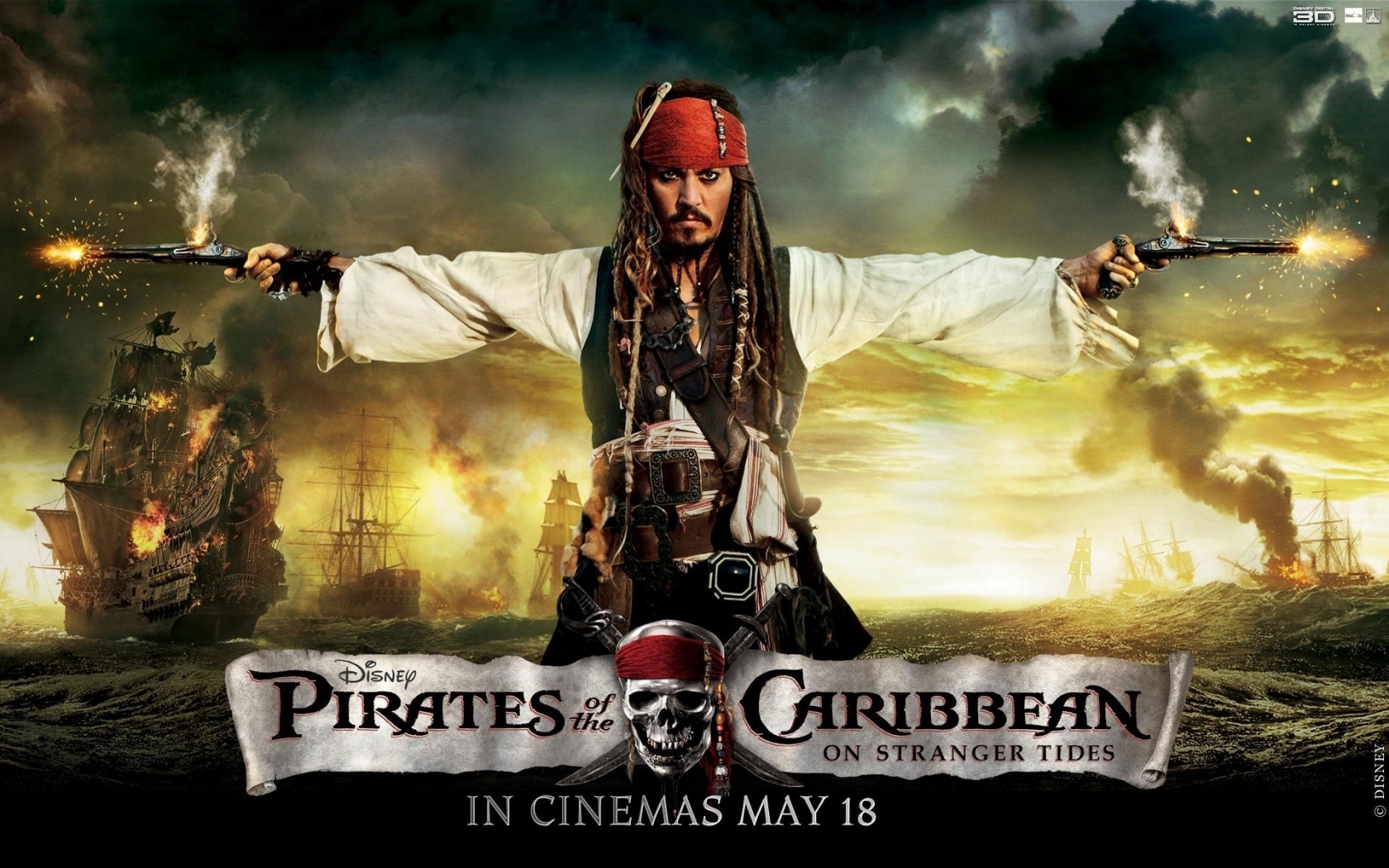 Pirates of the Caribbean 4 Poster for 1680 x 1050 widescreen resolution