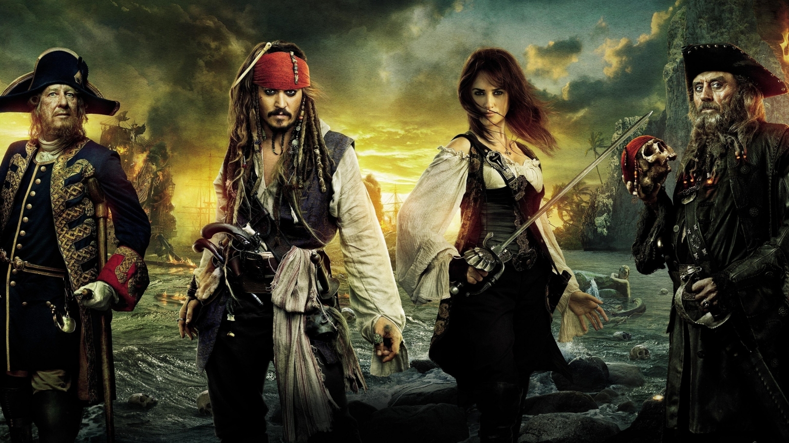 Pirates of the Caribbean Characters for 1536 x 864 HDTV resolution