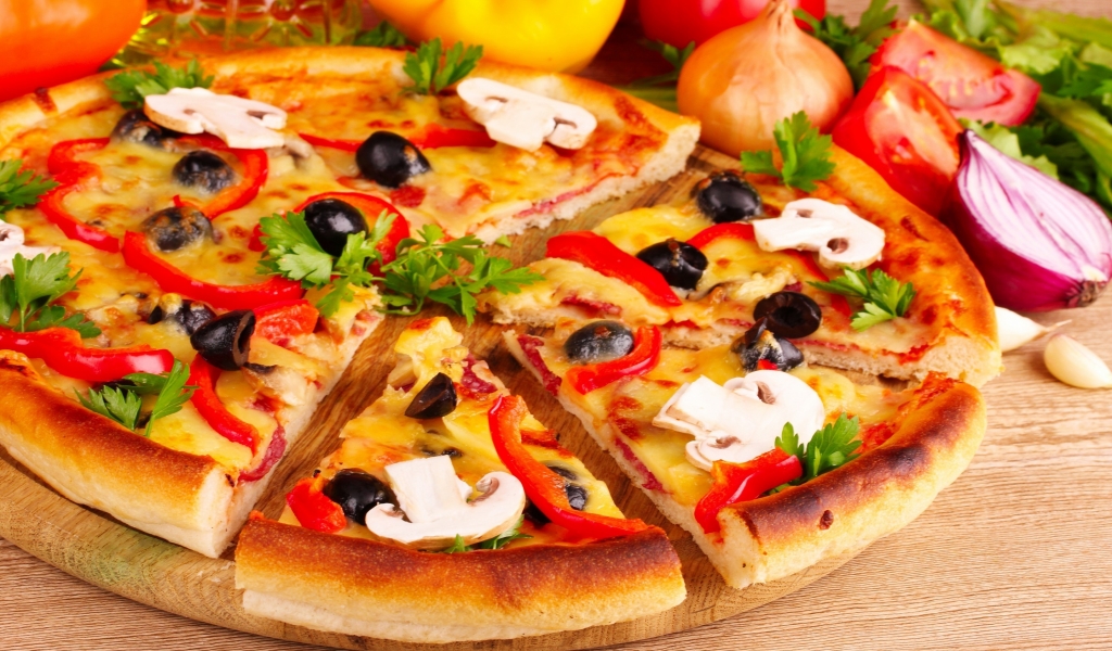 Pizza Slices for 1024 x 600 widescreen resolution