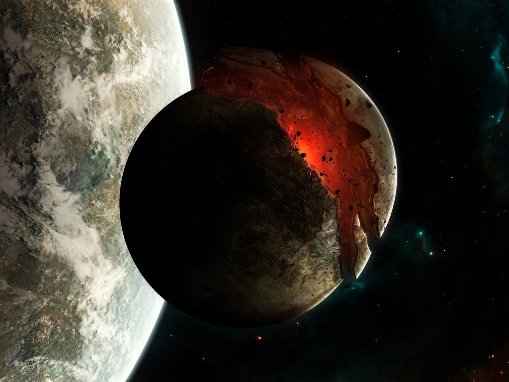 Planet Disaster in Space for 1024 x 768 resolution