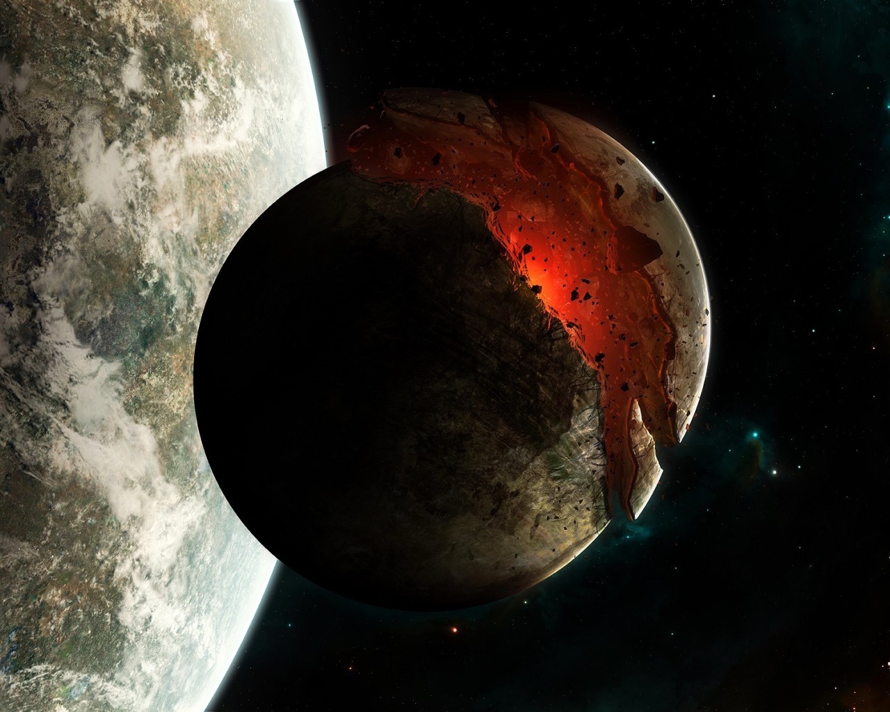 Planet Disaster in Space for 1280 x 1024 resolution