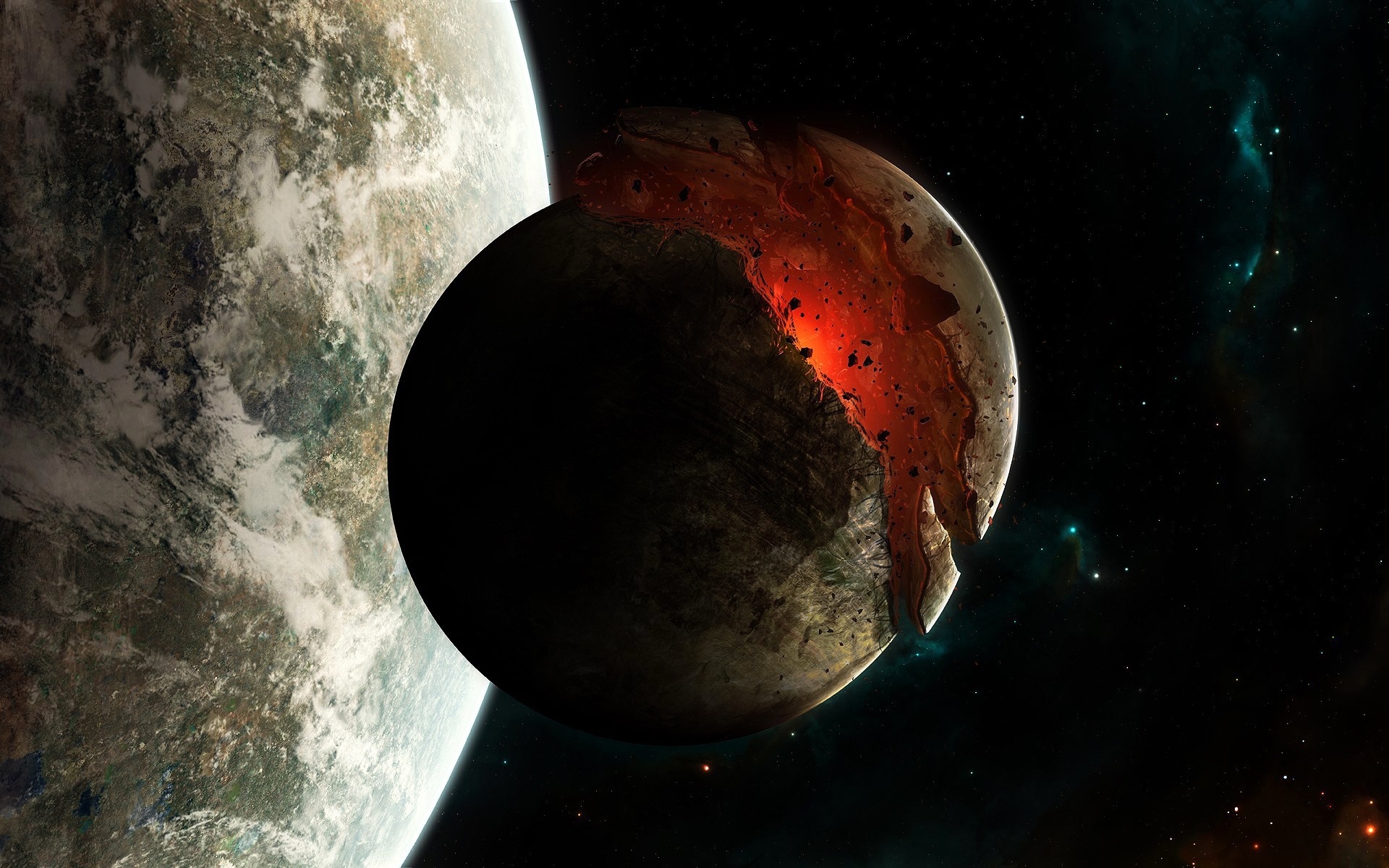Planet Disaster in Space for 1920 x 1200 widescreen resolution