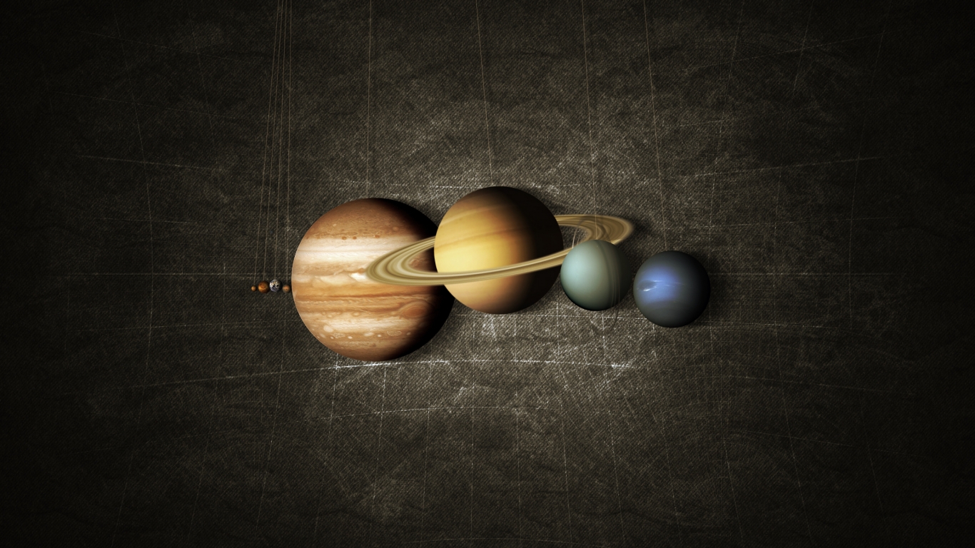 Planets Aligned for 1366 x 768 HDTV resolution
