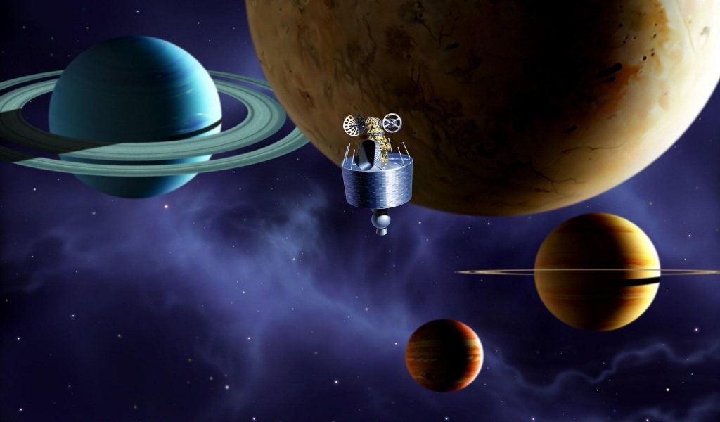 Planets and Earth for 1024 x 600 widescreen resolution