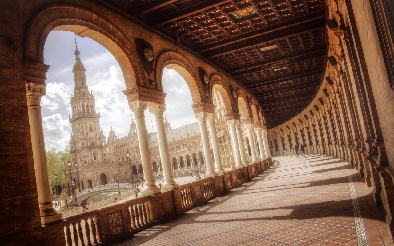 Plaza de Espana Sevilla for 1280 x 800 widescreen resolution