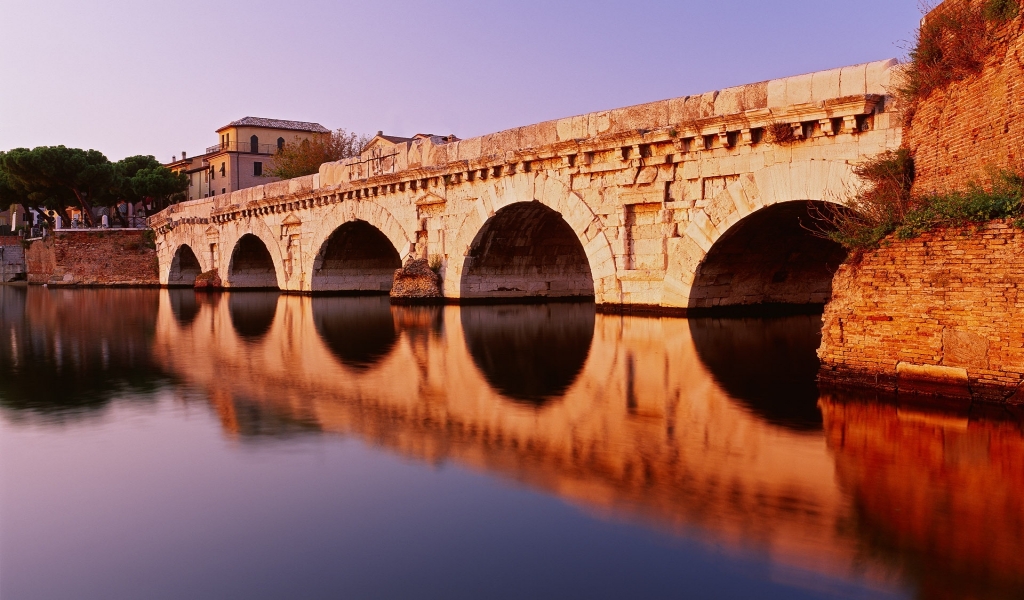 Ponte di Tiberio Rimini for 1024 x 600 widescreen resolution