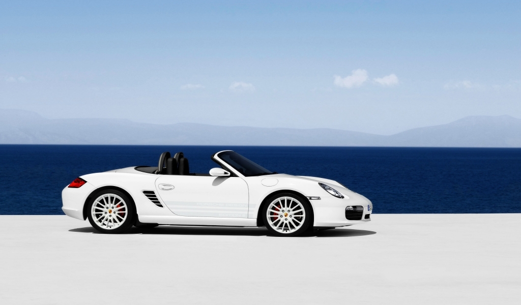 Porsche Boxster S 2009 Beach for 1024 x 600 widescreen resolution