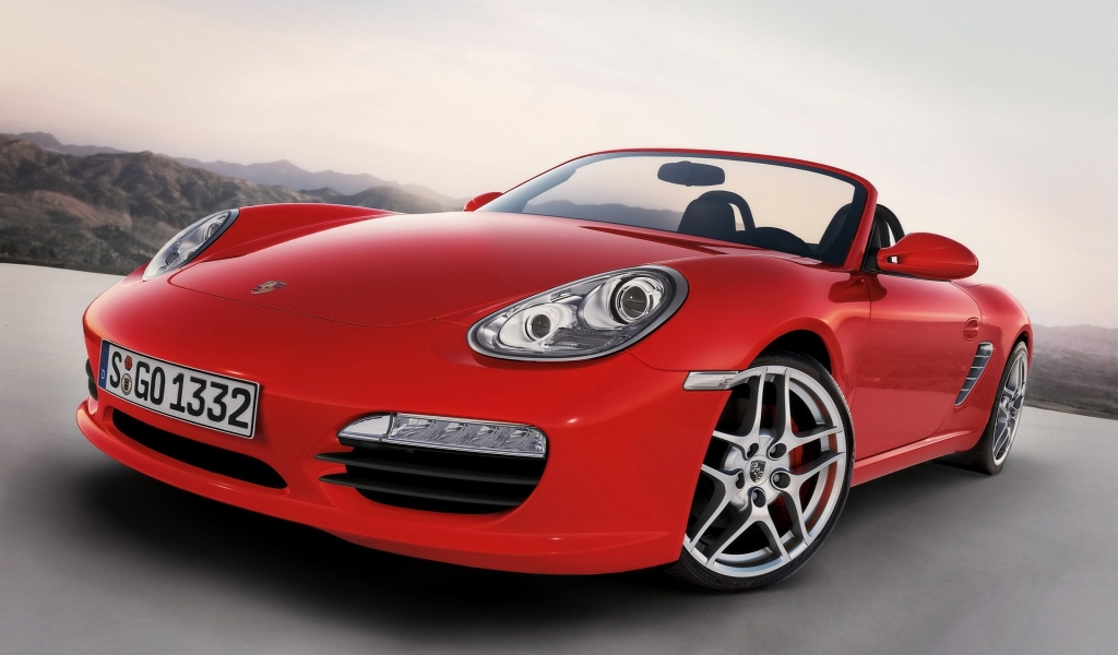 Porsche Boxster S 2009 Red for 1024 x 600 widescreen resolution