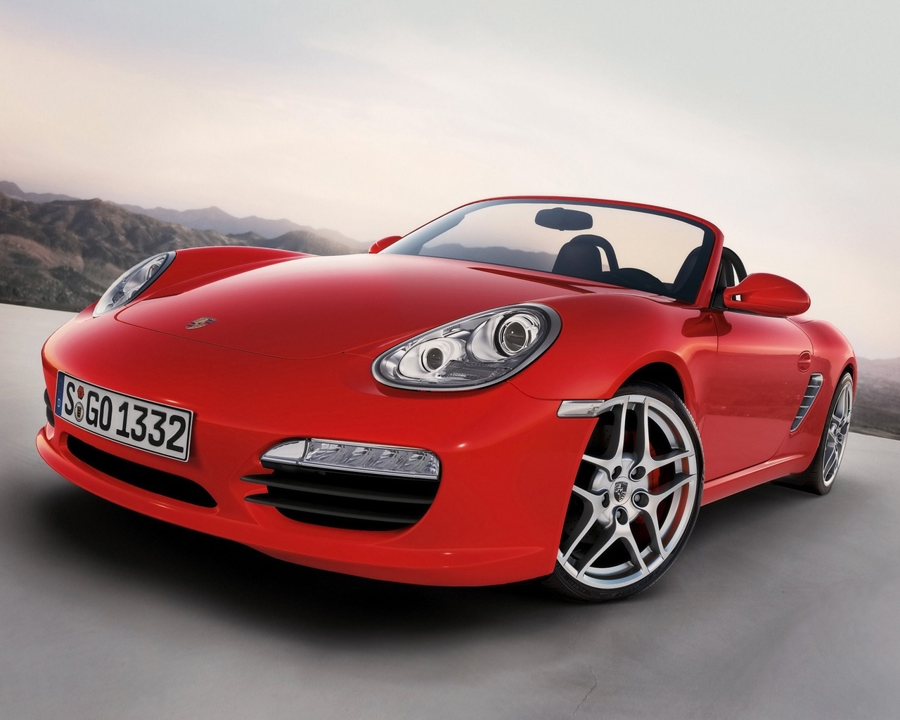 Porsche Boxster S 2009 Red for 1280 x 1024 resolution