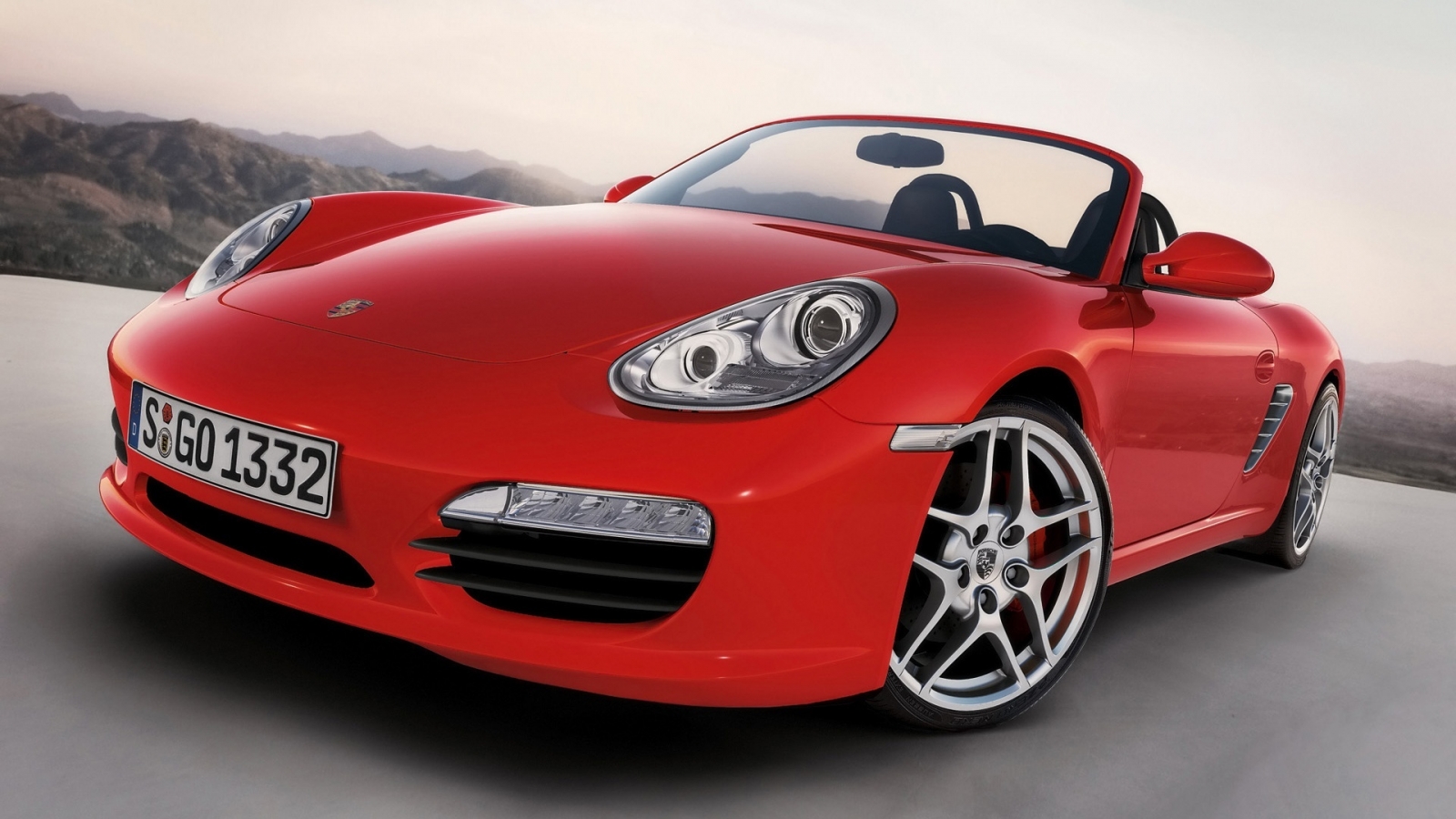 Porsche Boxster S 2009 Red for 1600 x 900 HDTV resolution