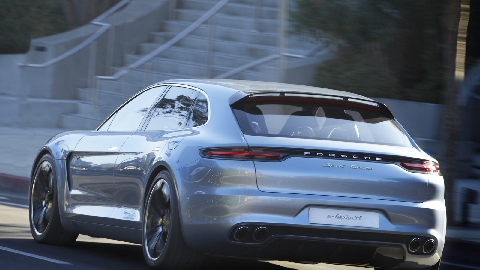 Porsche Panamera Sport Turismo Back View for 1600 x 900 HDTV resolution