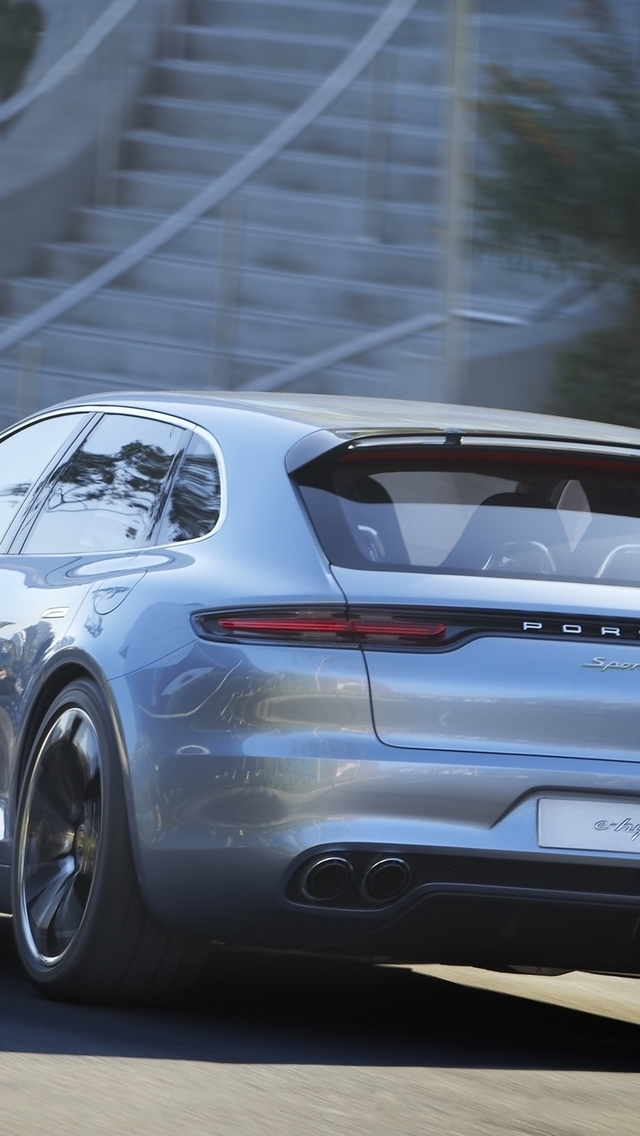 Porsche Panamera Sport Turismo Back View for 640 x 1136 iPhone 5 resolution