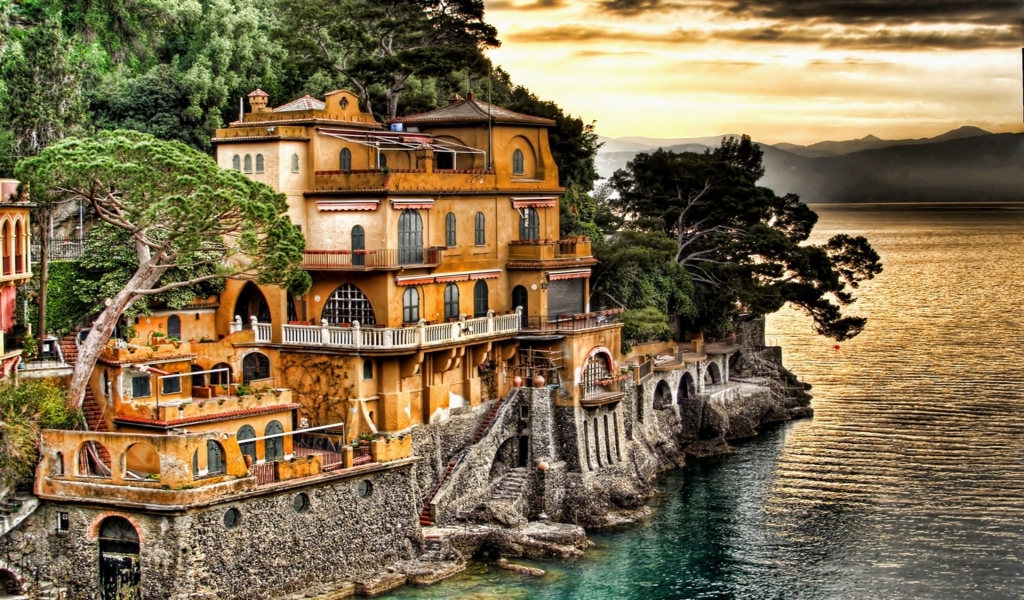 Portofino Coast Genoa for 1024 x 600 widescreen resolution