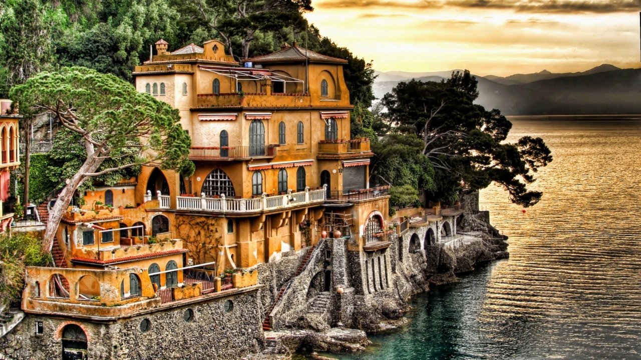 Portofino Coast Genoa for 1280 x 720 HDTV 720p resolution