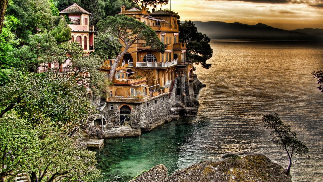 Portofino Coast View for 1280 x 720 HDTV 720p resolution