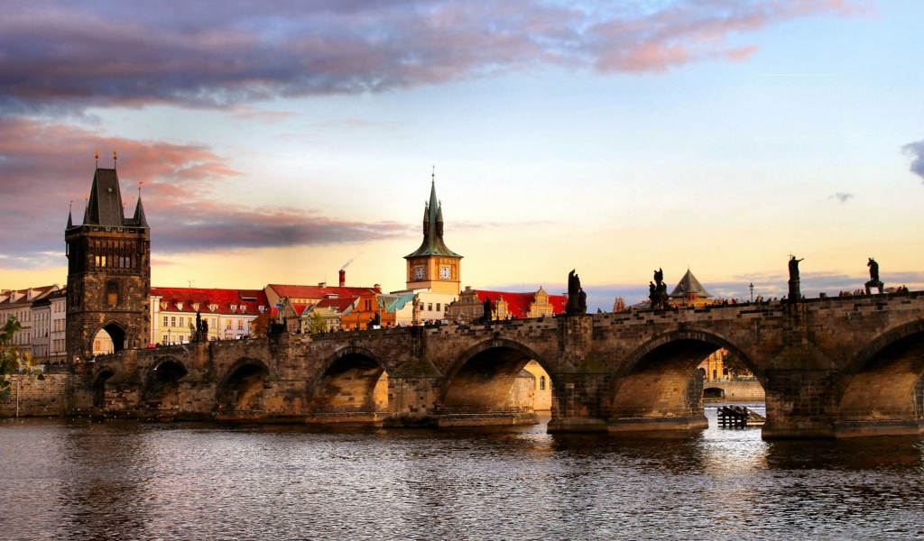 Prague Bridge Landscape for 1024 x 600 widescreen resolution
