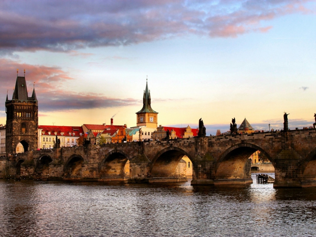 Prague Bridge Landscape for 1024 x 768 resolution