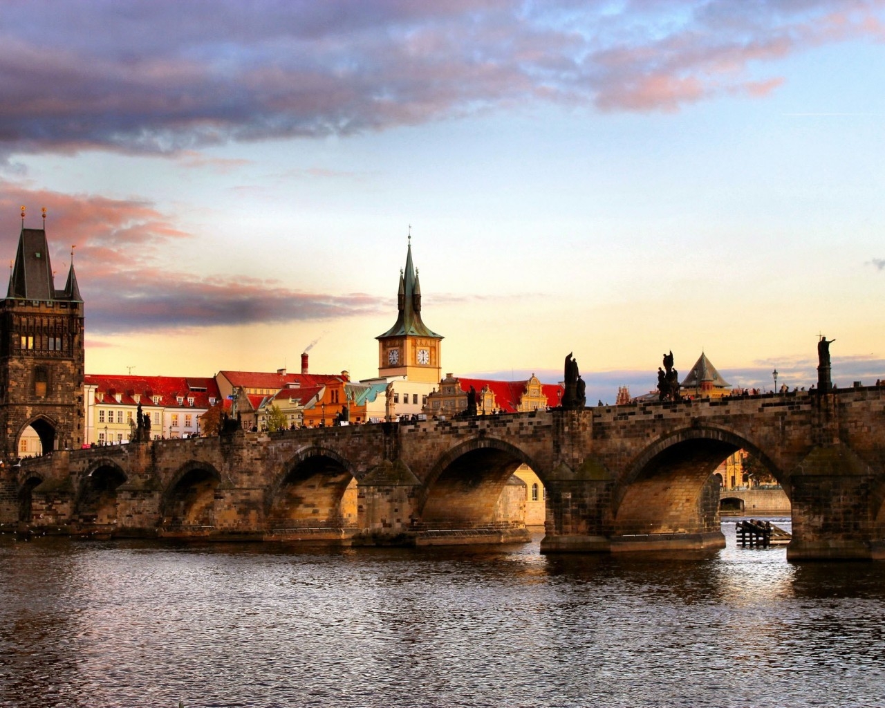 Prague Bridge Landscape for 1280 x 1024 resolution