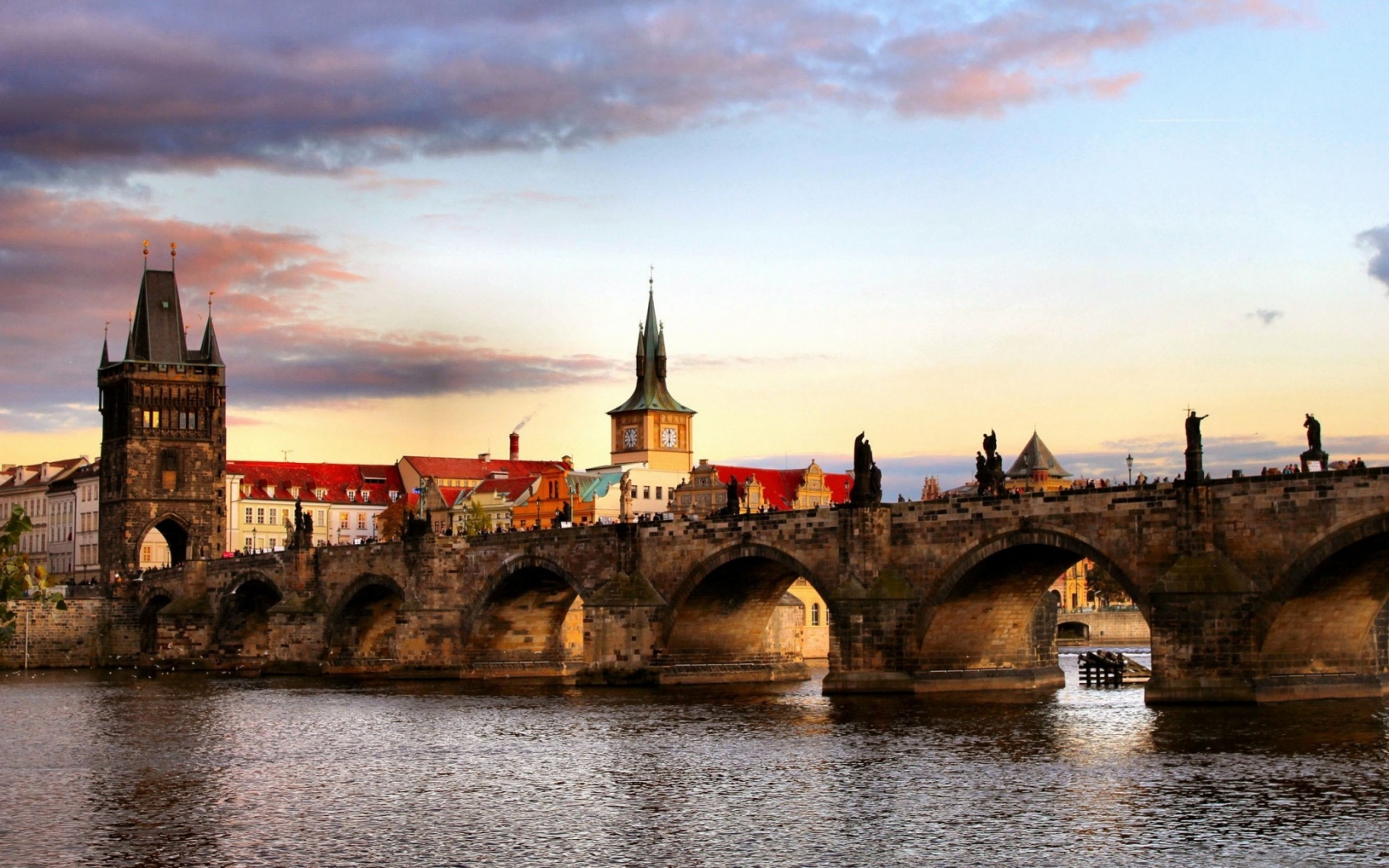 Prague Bridge Landscape for 1680 x 1050 widescreen resolution