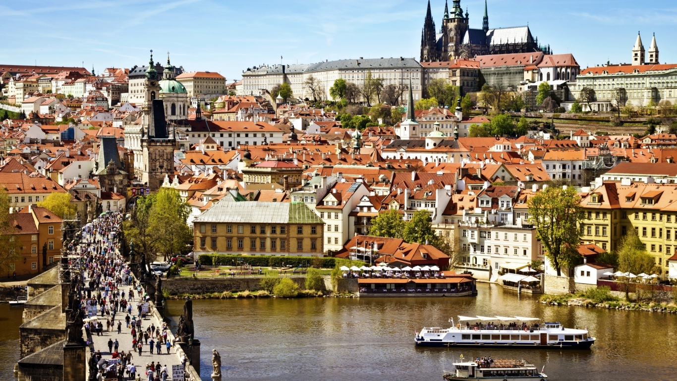 Prague City View for 1366 x 768 HDTV resolution