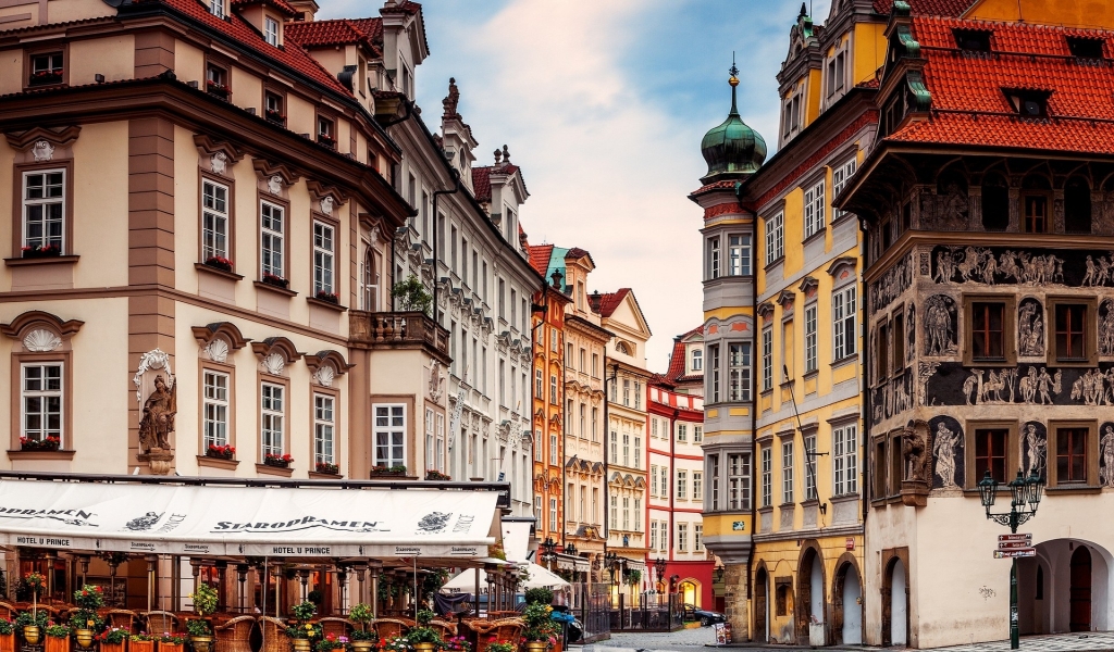 Prague Street Corner for 1024 x 600 widescreen resolution