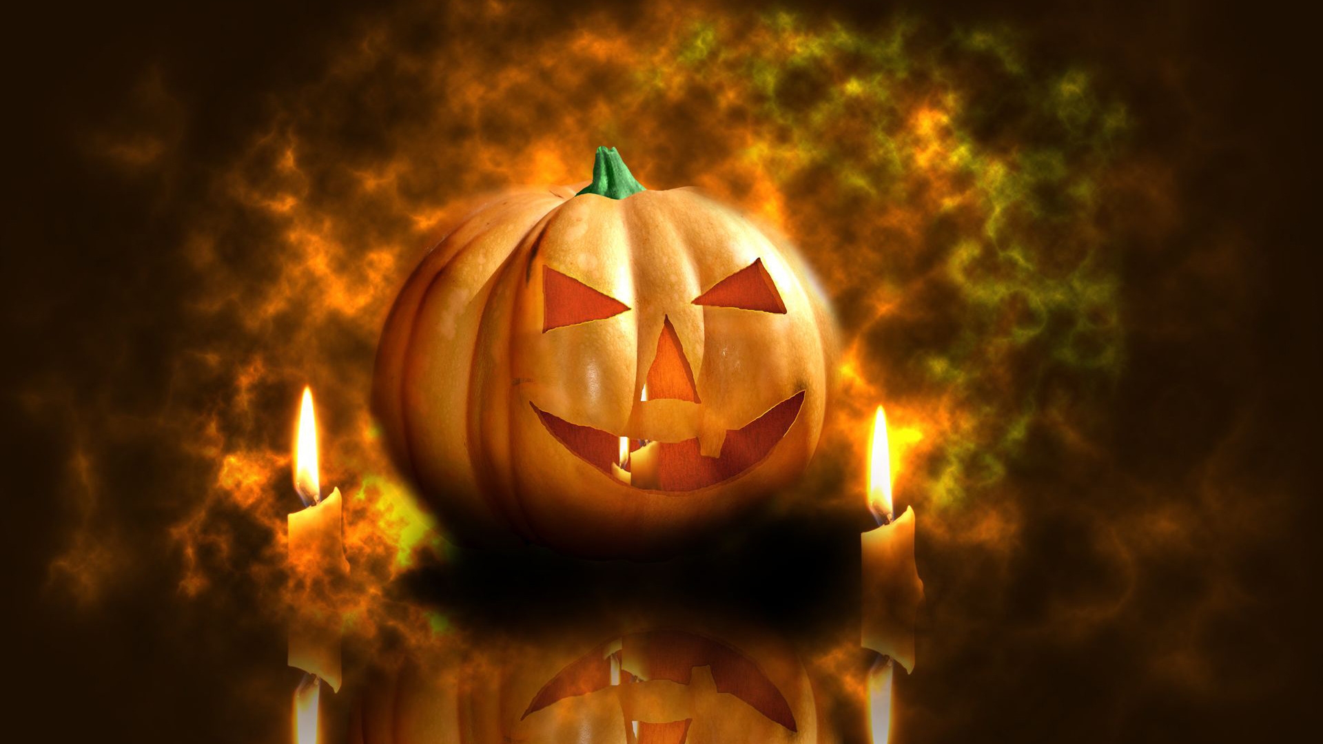 Pumpkin and Candles for 1920 x 1080 HDTV 1080p resolution