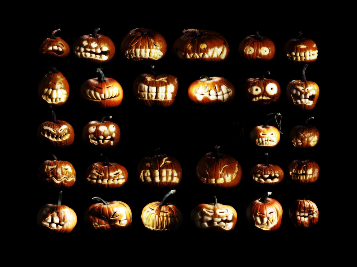 Pumpkin figures for Halloween for 1152 x 864 resolution