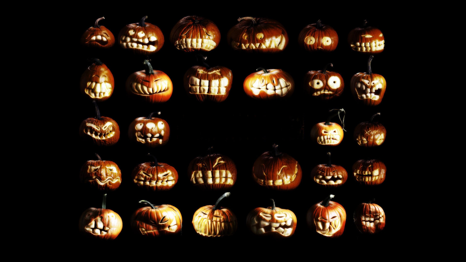 Pumpkin figures for Halloween for 1536 x 864 HDTV resolution