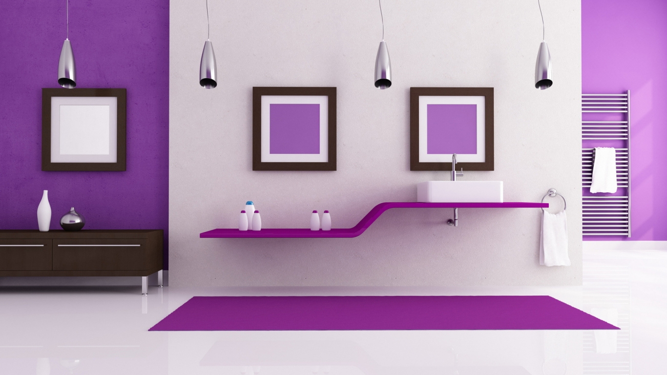 Purple Interior Design for 1366 x 768 HDTV resolution