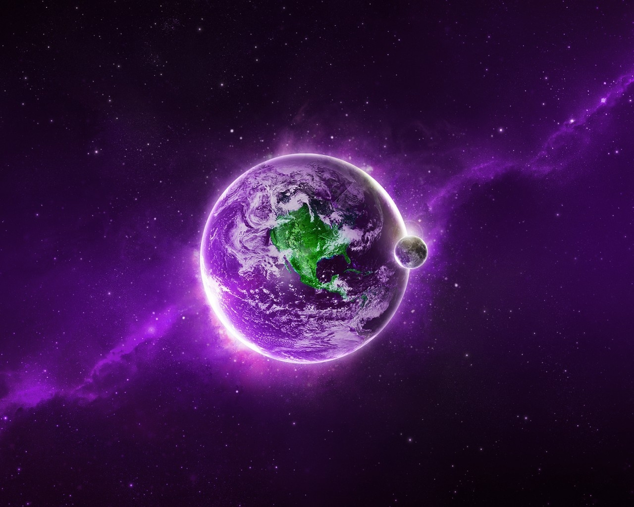 Purple Space Planet for 1280 x 1024 resolution