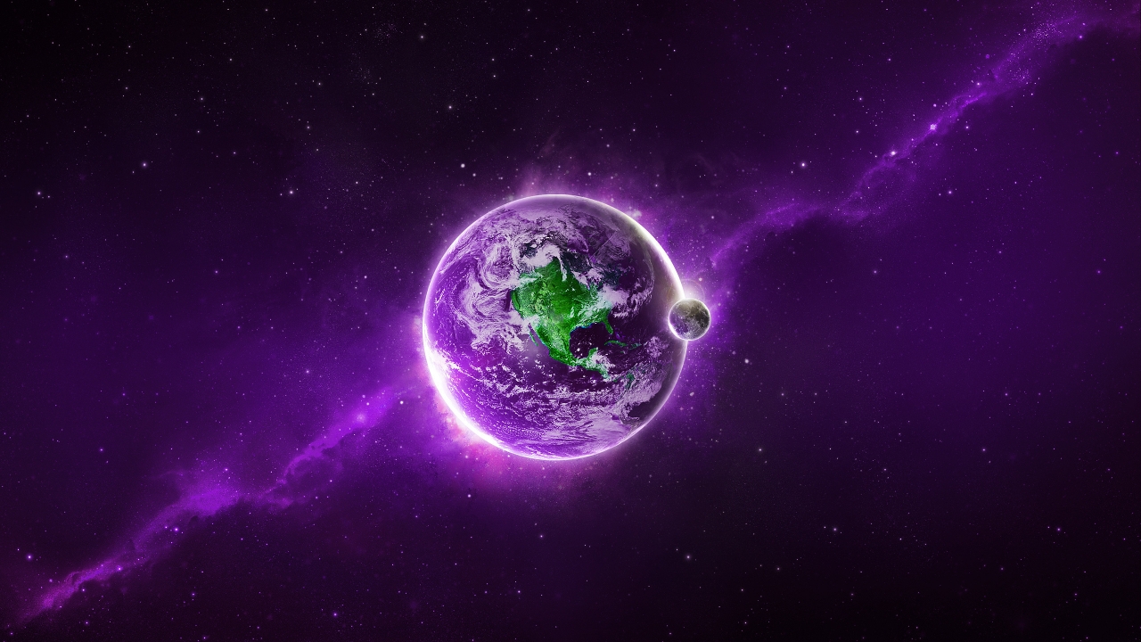 Purple Space Planet for 1280 x 720 HDTV 720p resolution