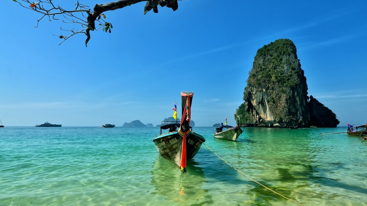 Railay Beach Thailand for 1280 x 720 HDTV 720p resolution